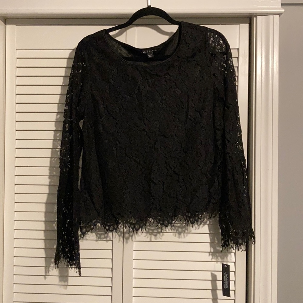 NWT Zac & Rachel Black Lace Shirt